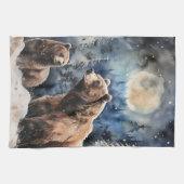 Grizzlybär und Baby Geschirrtuch (Horizontal)