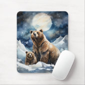 Grizzlybär und Baby Mousepad (Mit Mouse)