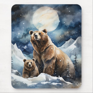 Grizzlybär und Baby Mousepad