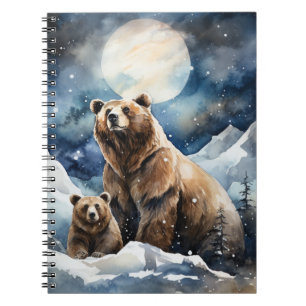 Grizzlybär und Baby Notizblock