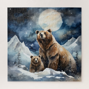 Grizzlybär und Baby Puzzle
