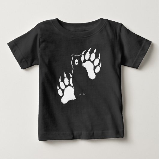 Grizzlybär und Fußspuren Graphic Design Baby T-shirt (Vorderseite)