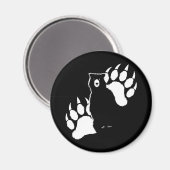 Grizzlybär und Fußspuren Graphic Design Magnet (Vorderseite/Rückseite)