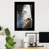 Grizzlybär und Lachs-Wildtierpfleger-Poster Poster (Heimbüro)