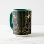 Grizzlybär und Totem Pole Art Tasse (Vorderseite Links)