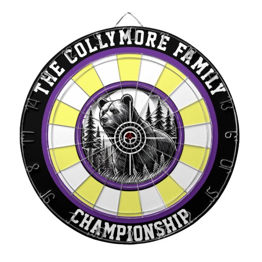 Grizzlybär-Wald - Kunst Dartscheibe (vorne)