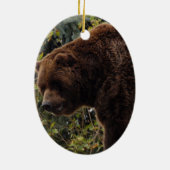 Grizzlybär-Weihnachtsverzierung Keramik Ornament (Hinten)