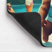Grizzlybären am Pool Mousepad (Ecke)