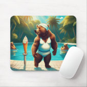 Grizzlybären am Pool Mousepad (Mit Mouse)