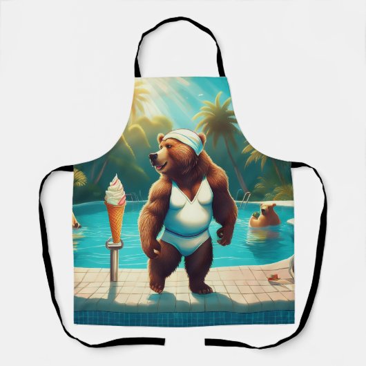 Grizzlybären am Pool Schürze (Vorderseite)