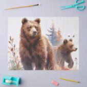 Grizzlybären-Aquarell-Wälder Seidenpapier (Basteln)