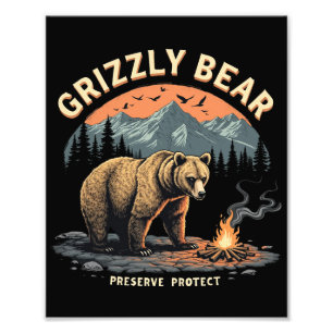Grizzlybären bewahren und schützen fotodruck