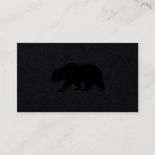 Grizzlybären-Logo Luxus Schwarz Visitenkarte (Vorderseite)