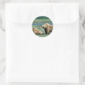 Grizzlybären Runder Aufkleber (Tasche)