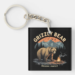 Grizzlybären schützen und bewahren schlüsselanhänger
