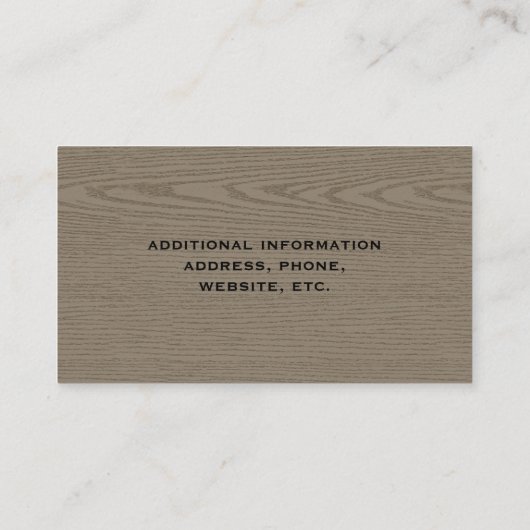 Grizzlybären-Silhouette auf Imitaten Holz | Wildti Visitenkarte (Rückseite)