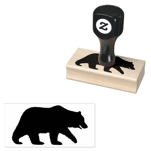 Grizzlybären-Silhouette Wildtiere Gummistempel (Stempel)