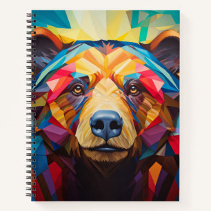 Grizzlybären-Tierportrait Farbige Malerei Notizblock