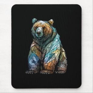 Grizzlybären-Tierportrait Gesteinigter Glaswald Mousepad