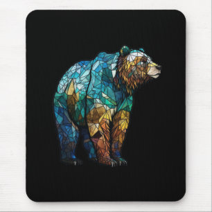 Grizzlybären-Tierportrait Gesteinigter Glaswald Mousepad