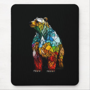Grizzlybären-Tierportrait Gesteinigter Glaswald Mousepad