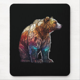 Grizzlybären-Tierportrait Gesteinigter Glaswald Mousepad