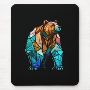 Grizzlybären-Tierportrait Gesteinigter Glaswald Mousepad