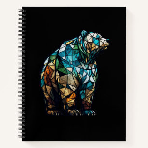 Grizzlybären-Tierportrait Gesteinigter Glaswald Notizblock