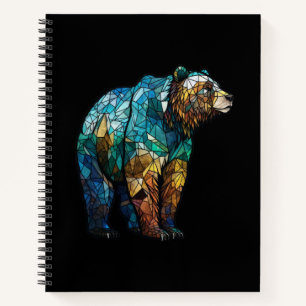 Grizzlybären-Tierportrait Gesteinigter Glaswald Notizblock