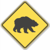 Grizzlybären überqueren aufkleber (Vorderseite)