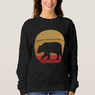 Grizzlybrauner Bär mit Retro-Sonnenuntergang Vinta Sweatshirt