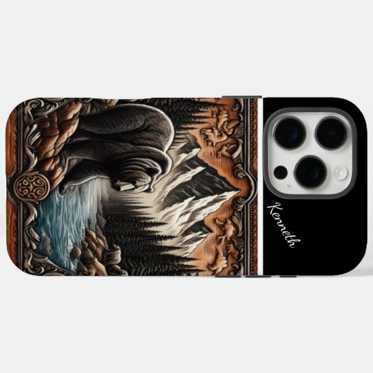 Grizzlyn am Bach Case-Mate iPhone Hülle (Rückseite (Horizontal))