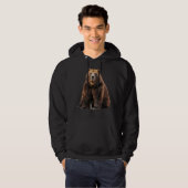 Grizzlysischer schwarzer Alaska-Braunbär Hoodie (Vorne ganz)