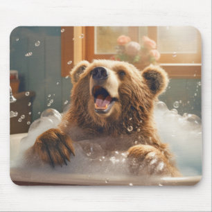 Grizzy Bär Animal Fun Badewanne Happy Relax Time Mousepad