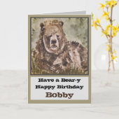 Grizzy Bär Happy Birthday Personalisiert Card Karte (Gelbe Blume)