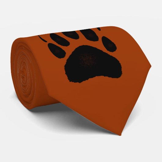 Grizzy Bär Paw Print Wildlife Necktie Krawatte (Gerollt)