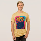 Grizzy Bär Pop Art Tri-Blend Shirt (Vorderseite voll)