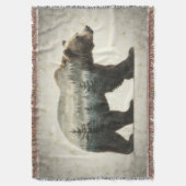 Grizzy Bar Wilderness Art Decke (Vorderseite Vertikal)