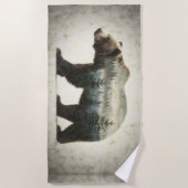 Grizzy Bar Wilderness Art Strandtuch (Vorderseite)
