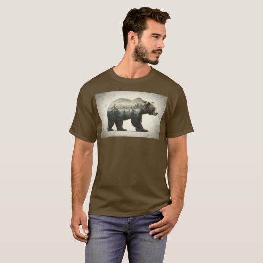 Grizzy Bar Wilderness Art T-Shirt (Vorne ganz)