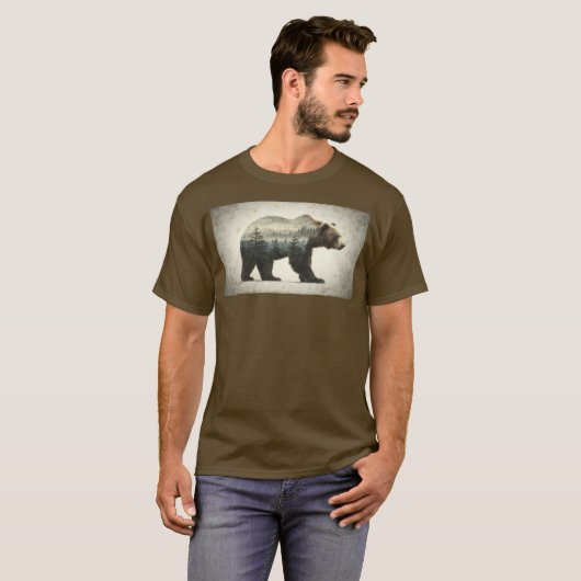 Grizzy Bar Wilderness Art T-Shirt (Vorne ganz)