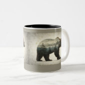 Grizzy Bar Wilderness Art Zweifarbige Tasse (VorderseiteRechts)