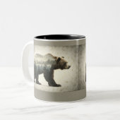 Grizzy Bar Wilderness Art Zweifarbige Tasse (Vorderseite Links)