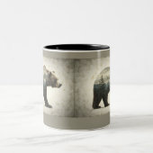 Grizzy Bar Wilderness Art Zweifarbige Tasse (Mittel)