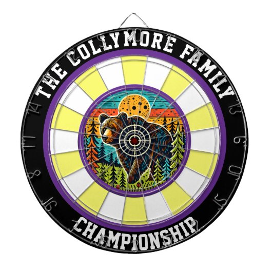 Grizzy Bären Forest Aim Design Dartscheibe (vorne)