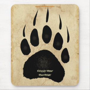 Grizzy Bären Paw Print Wildlife Support Mousepad