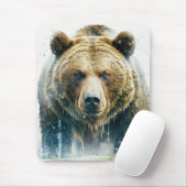 Grizzy Bären Portrait Tiermalerei Kunst, Dichtung  Mousepad (Mit Mouse)
