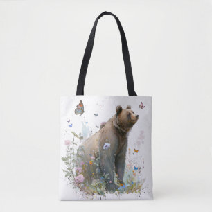 Grizzy Bären Portrait Tiermalerei Kunst, Dichtung  Tasche