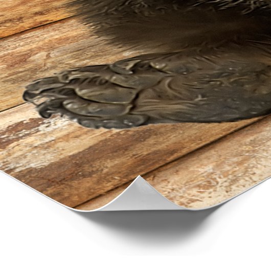 Grizzy Bärenholz Rustikale Kabinenstil Poster (Ecke)