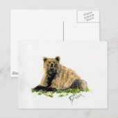 Grizzy-Bärenkarte Postkarte (Vorne/Hinten)
